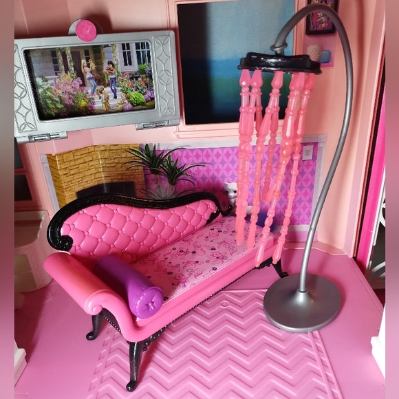 Barbie Dream House Fainting Couch, Sofa Pink and Black Replacement and L… - Picture 7 of 7